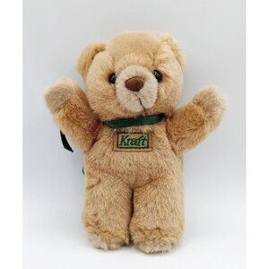 Kraft Peanut Butter "The Peanuttiest Taste!" Teddy Bear Green Bow 8” Plush